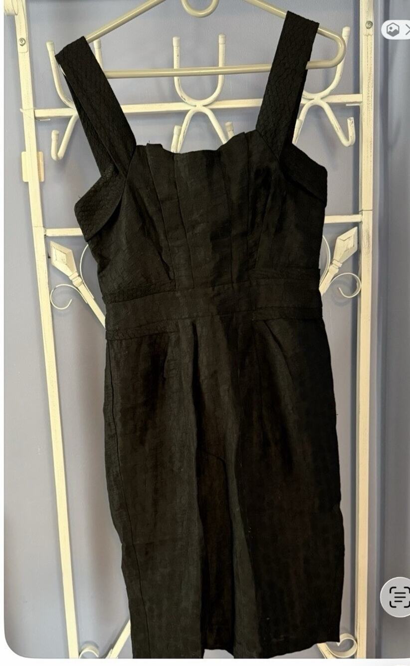 VERONIKA MAINE Black Dress - Size 8 Australia old money, quiet luxury.